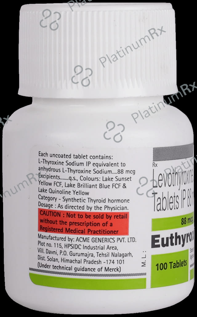 Euthyrox 88mcg Tablet 100s