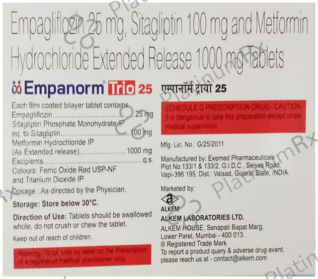 Empanorm Trio 25/100/1000mg Tablet 10s