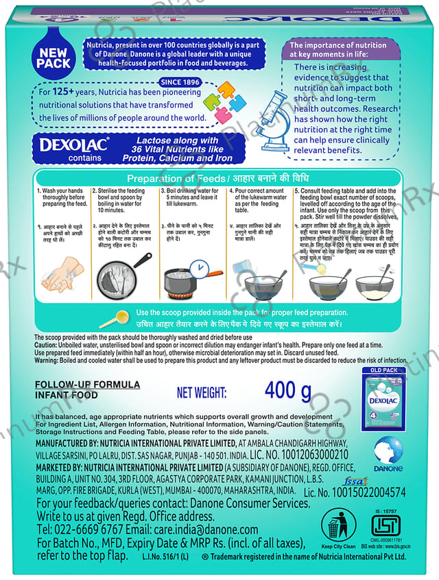 Dexolac 4 Follow Up Formula Stage 4 Powder 400gm