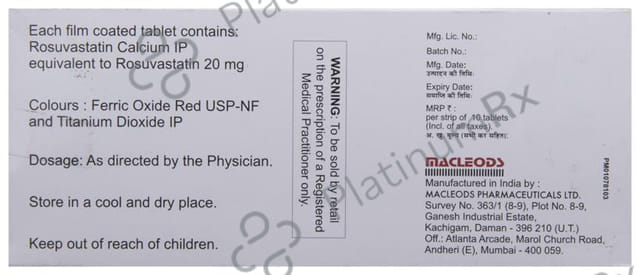 Rozustat 20mg Tablet 10s
