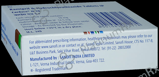 Cardace H 12.5/10mg Tablet 15s