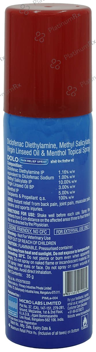 Dolo Pain Relief Spray 35gm