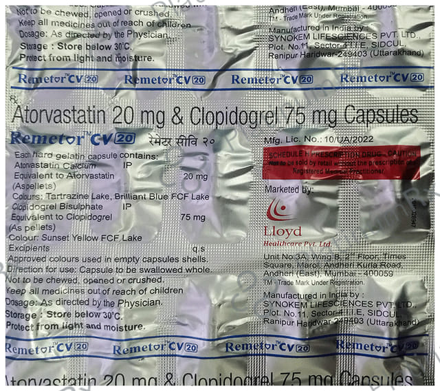 Remetor CV 20/75mg Capsule 15s