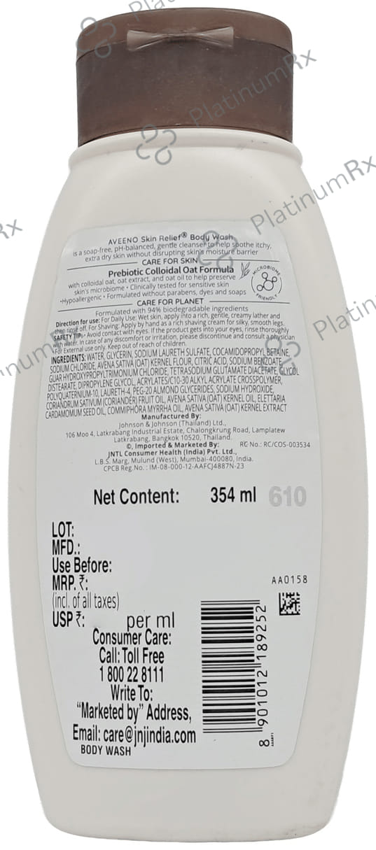 Aveeno Skin Relief Body Wash Fragrance Free 354ml