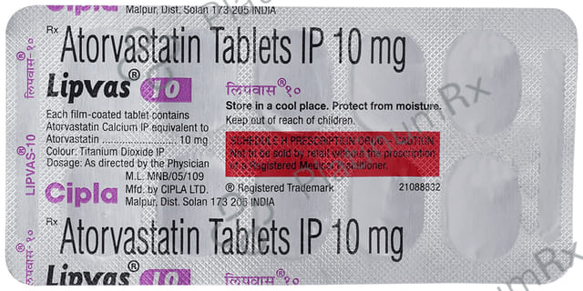 Lipvas 10mg Tablet 10s