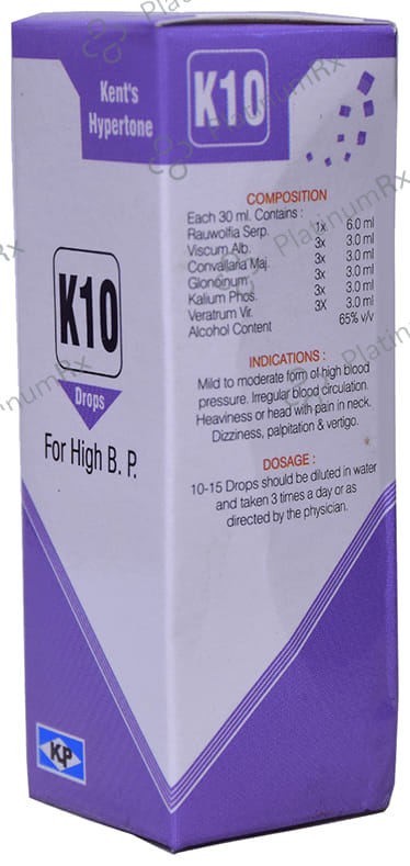 Kent's K10 High B.P. Oral Drops
