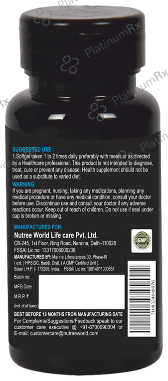Nutree Pure Salmon Omega 3 Coated Softgels 60s