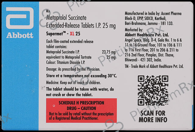 Supermet XL 25mg Tablet 15s