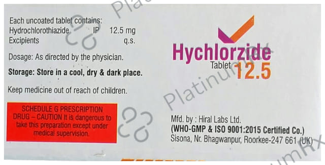 Hychlorzide 12.5mg Tablet 10s