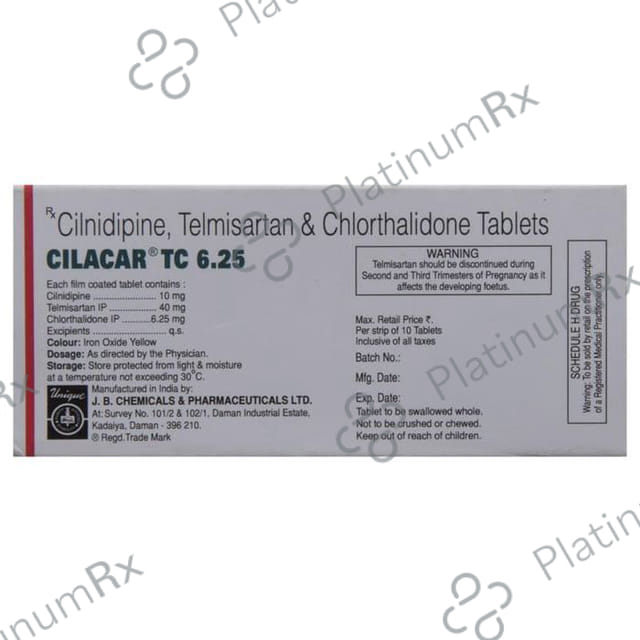 Cilacar TC 6.25/10/40mg Tablet 10s