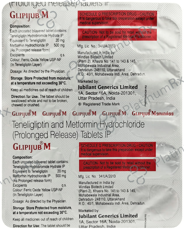 Glipijub M 500/20mg Tablet 15s