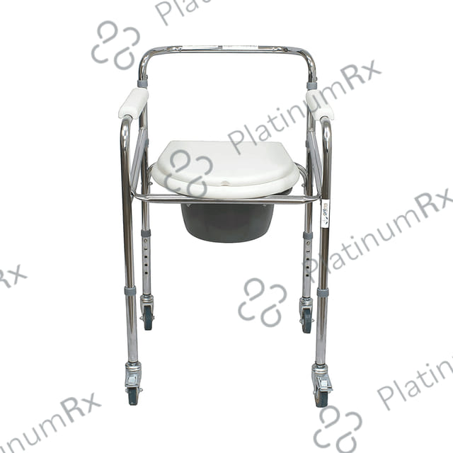 Entros KL696 Premium Steel Height Adjustable Commode Chair with Castors