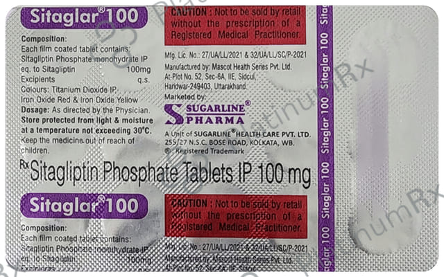 Sitaglar 100mg Tablet 15s