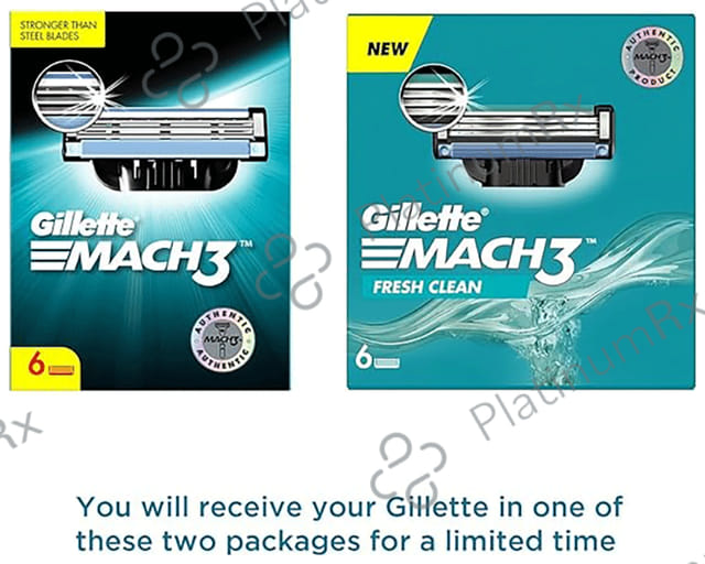Gillette Mach 3 Shaving Razor Blades 6 units