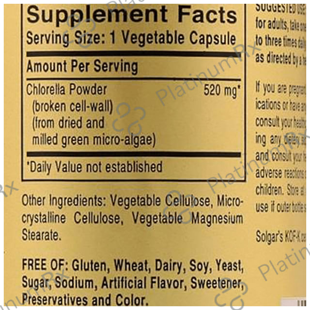 Solgar Chlorella 520mg Vegetable Capsule