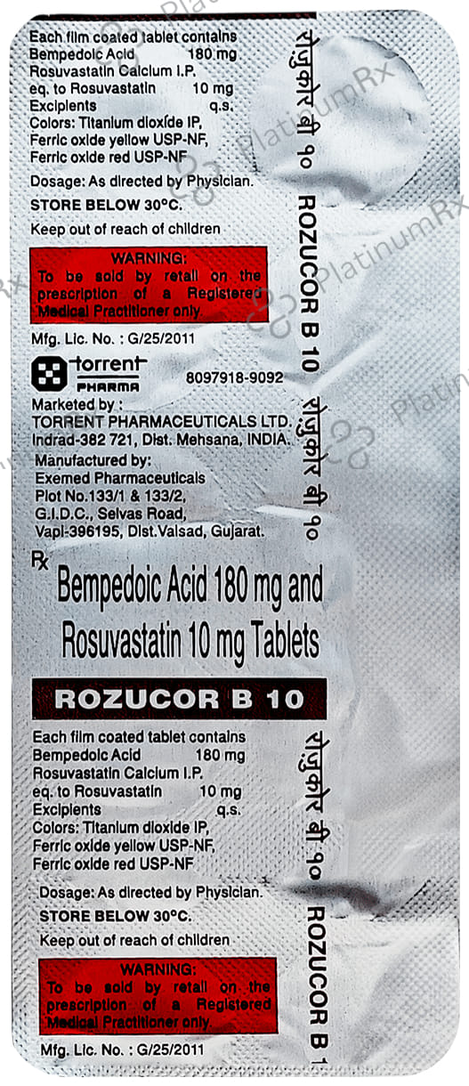 Rozucor B 10/180mg Tablet 10s