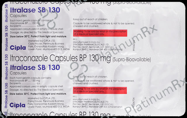 Itralase SB 130mg Capsule 10s