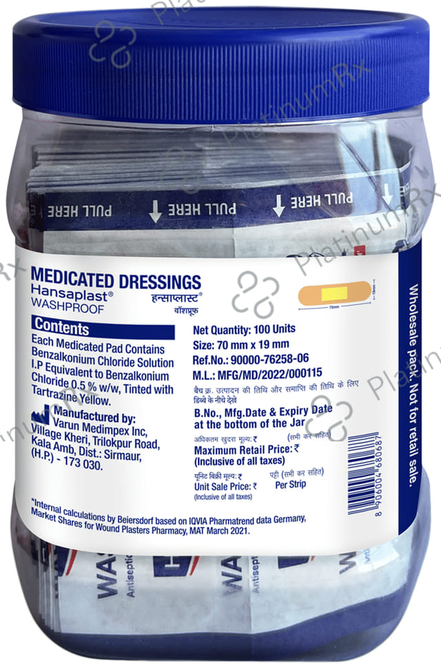 Hansaplast Washproof Medicated Dressing 100s