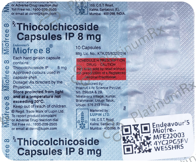 Endeavour'S Miofree 8mg Capsule