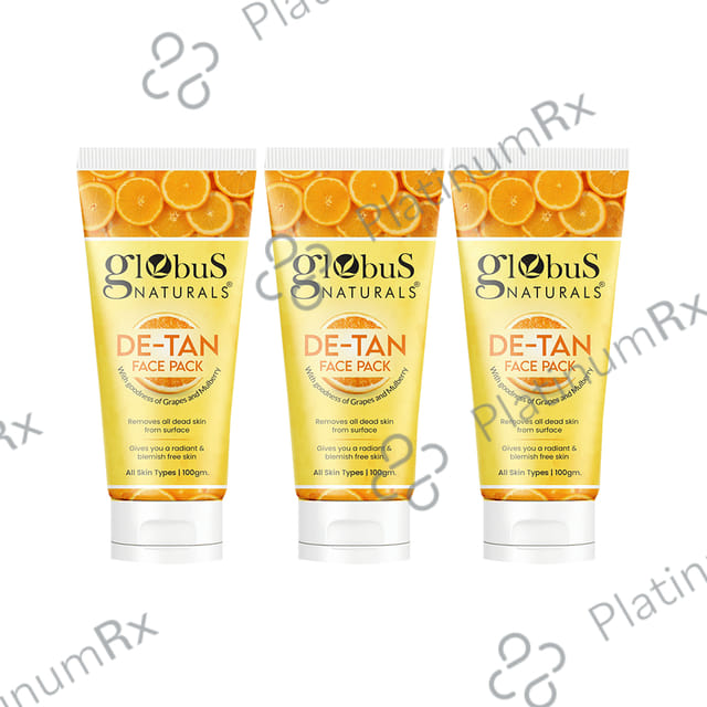 Globus Naturals De-Tan Face Pack(100gm Each) 3 Tubes