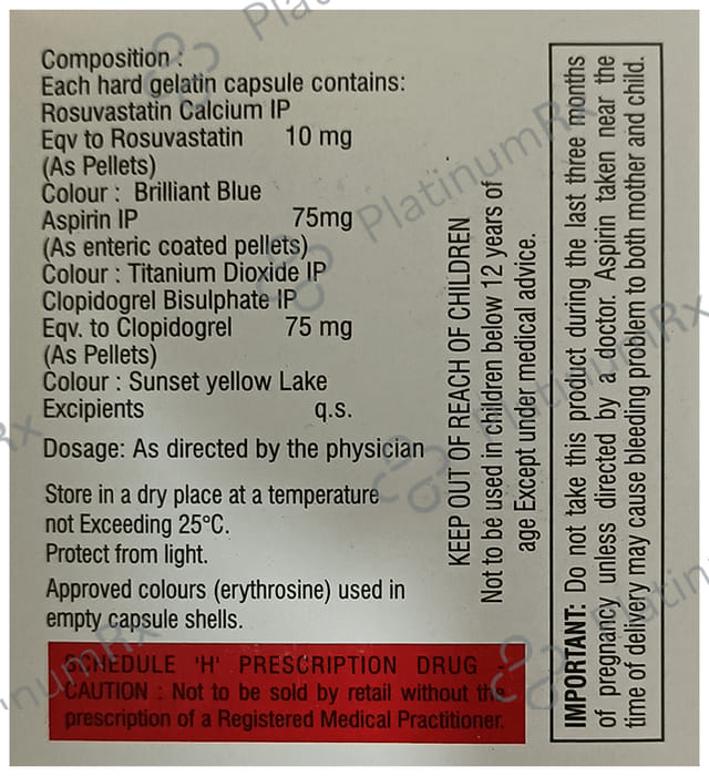 Rosur Gold 10/75/75mg Capsule 10s