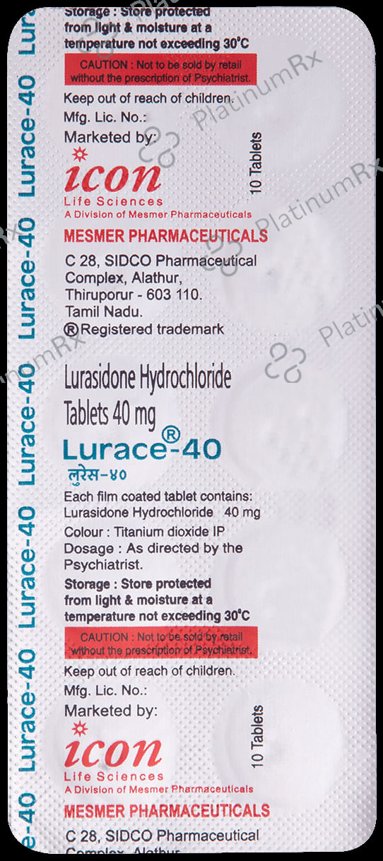 Lurace 40mg Tablet 10s