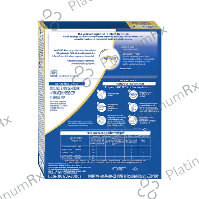Nan Pro 1 Infant Refill Powder 400gm