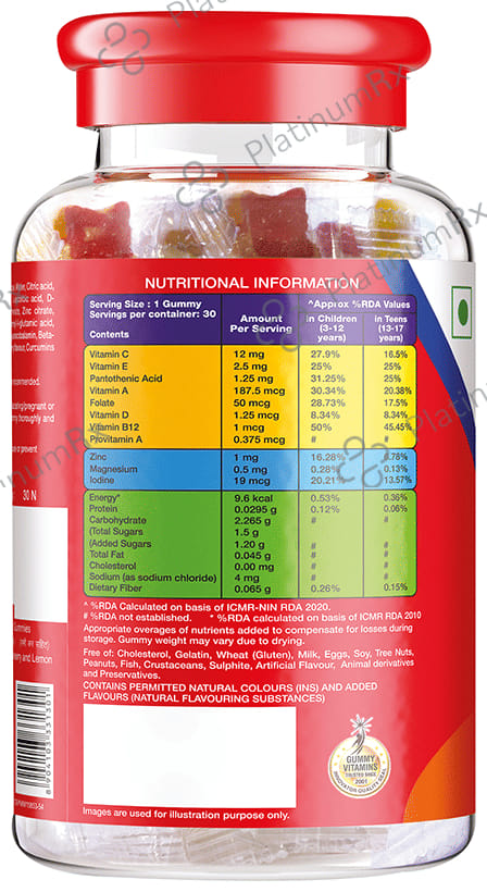 Health OK Multivitamin and Multimineral Gummies - For Normal Growth, Bones & Immunity