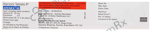 Atenex 50mg Tablet 14s