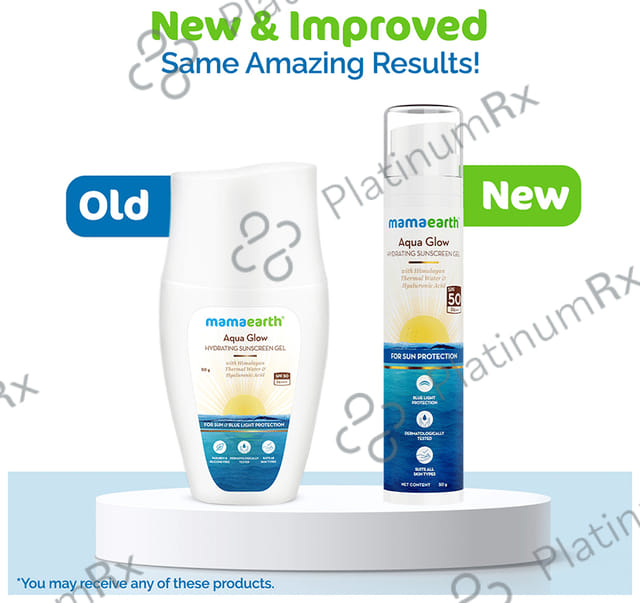 Mamaearth Aqua Glow Hydrating Sunscreen Gel with Hyaluronic Acid & Aloe Vera - SPF 50 PA++++