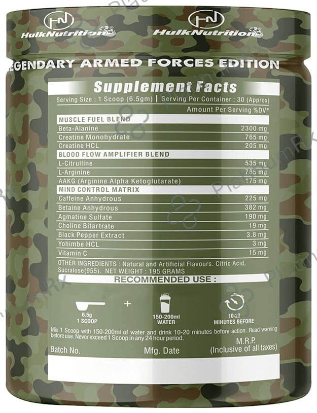 Hulk Nutrition Hard Core Powder Mojito