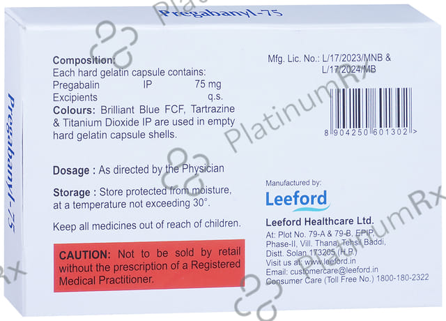Pregabanyl 75mg Capsule 10s