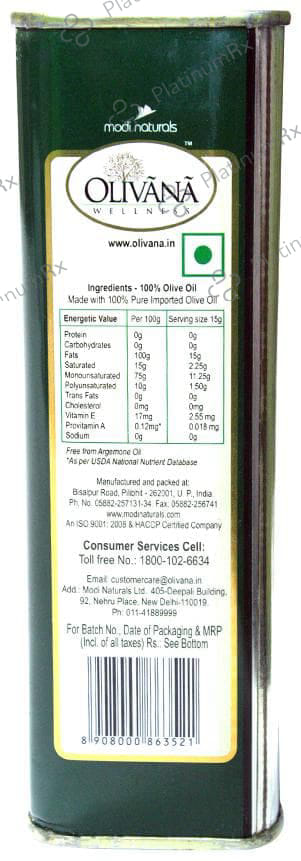 Olivana Wellness Natural Olive Oil 500 ml