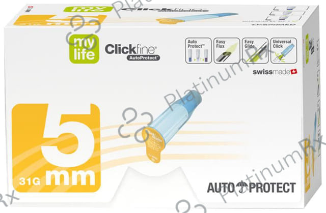MyLife Clickfine Autoprotect Pen Needle 5mm Blue 31G