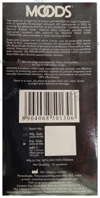 MOODS Allnight Condom 12s