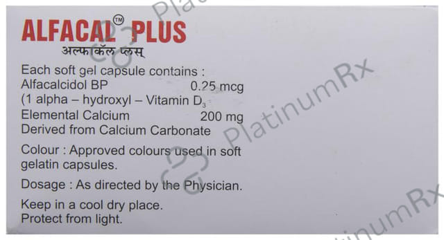 Alfacal Plus 0.25mcg/200mg Capsule 10s