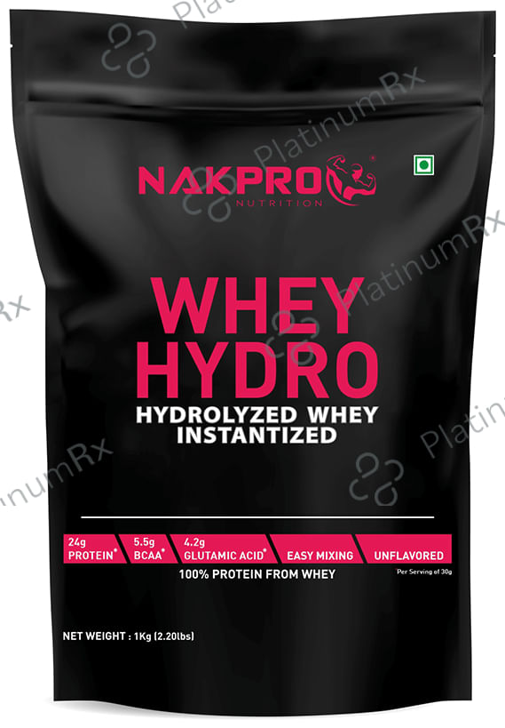 Nakpro Nutrition Whey Hydro Hydrolyzed Whey Protein Instantized Powder Unflavored