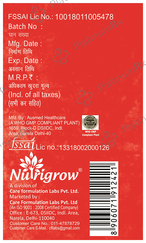 Nutrigrow L-Glutamine Post Workout Powder Orange
