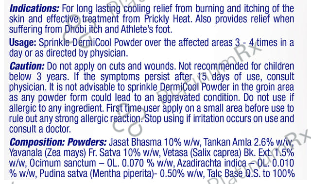 Dermi Cool Prickly Heat Powder 400gm