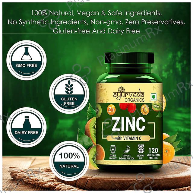 Ayurveda Organics Zinc with Vitamin C Vegetarian Tablet