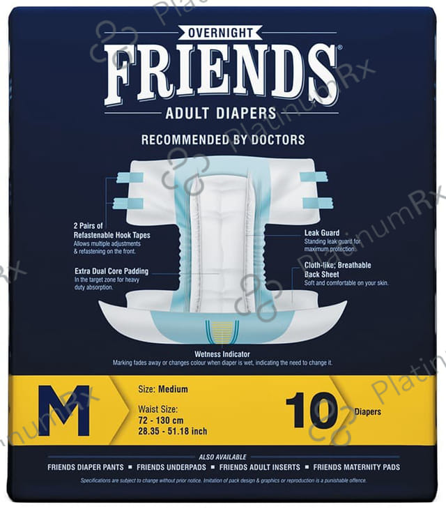 Friends Overnight Adult Diaper Medium 10s