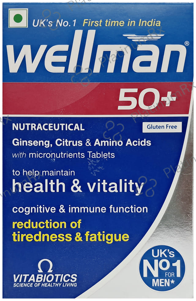 Wellman 50+ Health Supplement for Men's Cognitive & Immune Function Gluten Free Tablet 30s