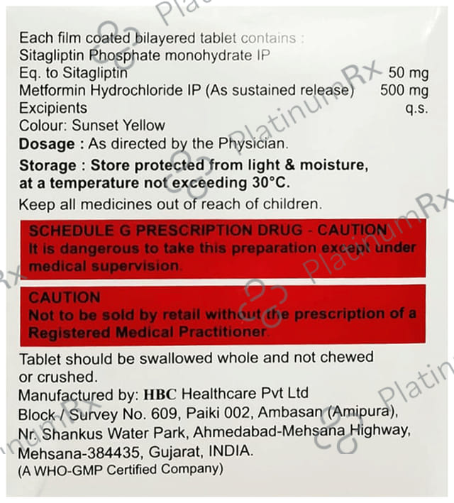 Qsita M 50/500mg Tablet SR 15s