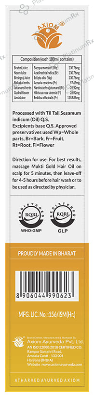 Axiom Mukti Gold Herbal Hair Oil 100 ml