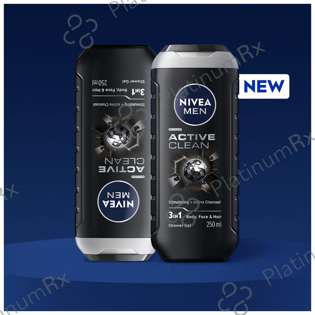 Nivea Men Shower Gel for Body Skin & Hair Active Clean 250 ml