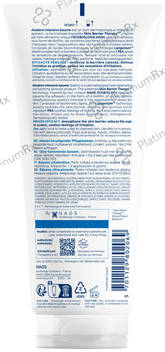 Bioderma Atoderm Intensive Baume Ultra Soothing Balm 200ml