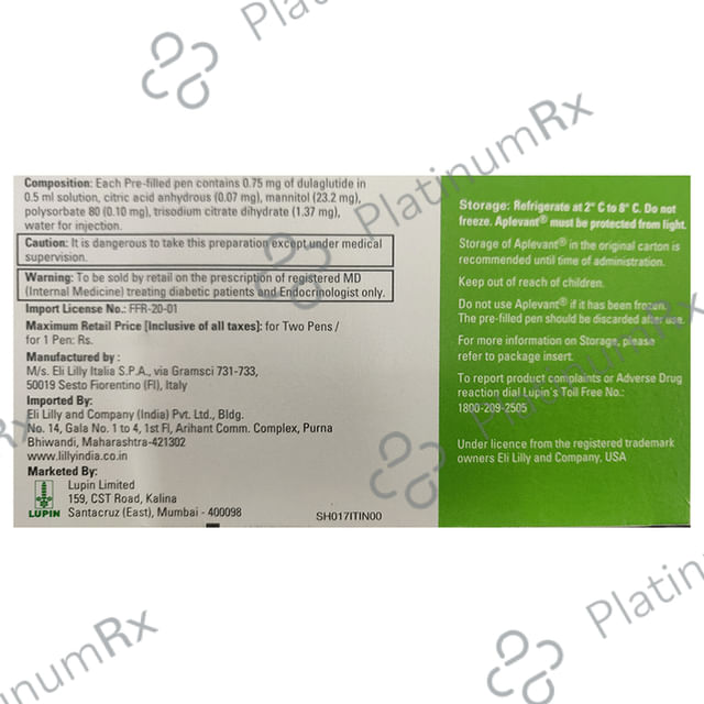 Aplevant 0.75mg Pre filled Pen 2s
