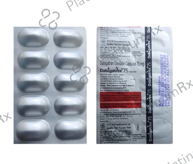 Dabigatrex 75mg Capsule 10s