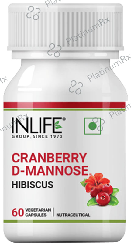 Inlife Cranberry D-Mannose Hibiscus - Vegetarian Capsule for UTI Relief & Healthy Kidney Functioning
