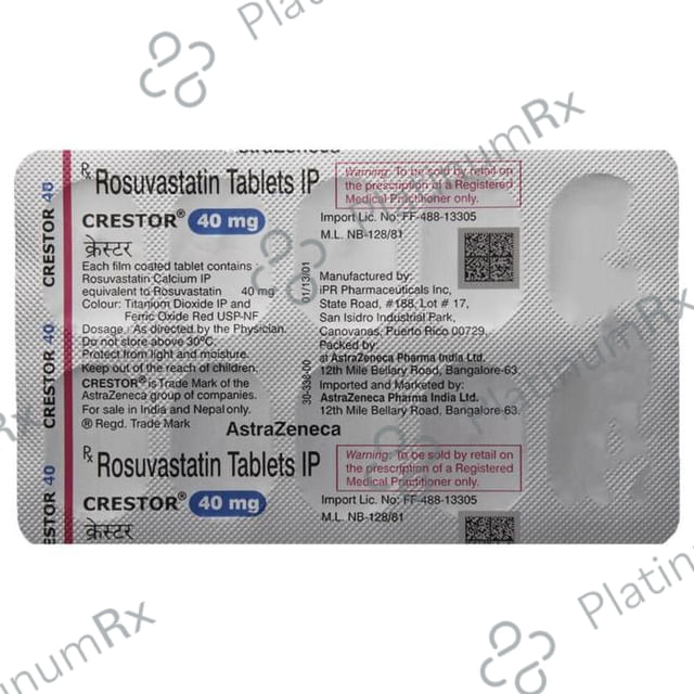 Crestor 40mg Tablet 10 tablets